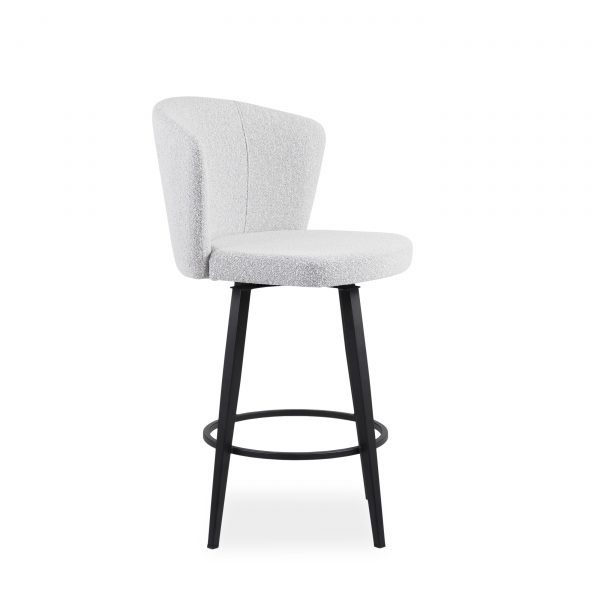 Benson Swivel Stool in Merino and Black Coral, Angle