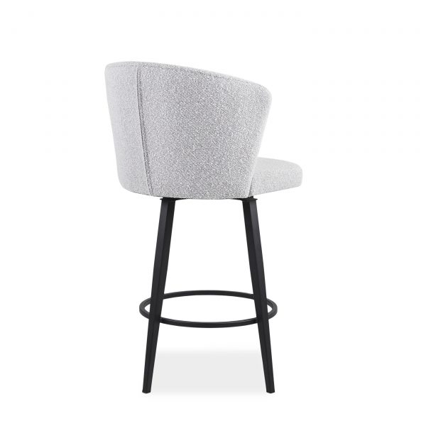 Benson Swivel Stool in Merino and Black Coral, Back