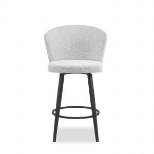 Benson Swivel Stool in Merino and Black Coral, Front