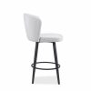 Benson Swivel Stool in Merino and Black Coral, Side