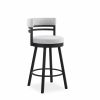 Ronny Swivel Stool in Merino and Black Coral, Angle