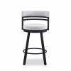 Ronny Swivel Stool in Merino and Black Coral, Front