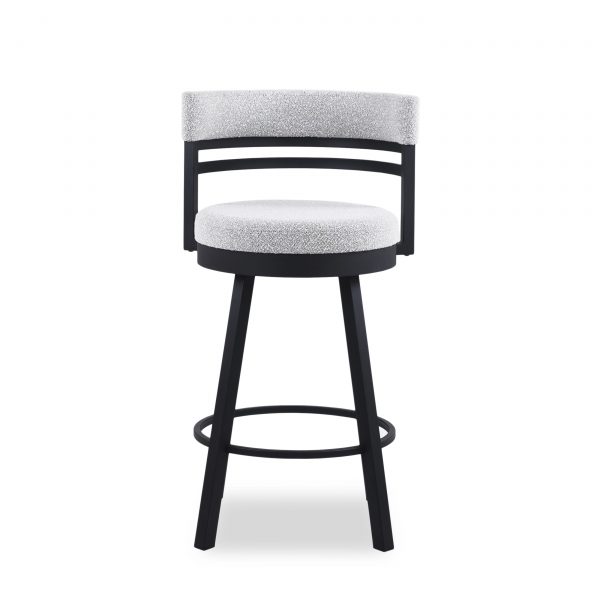 Ronny Swivel Stool in Merino and Black Coral, Front