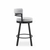 Ronny Swivel Stool in Merino and Black Coral, Side