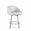 Wembley Swivel Stool in Parchment, Angle, 2