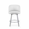 Wembley Swivel Stool in Parchment, Front