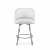 Wembley Swivel Stool in Parchment, Front