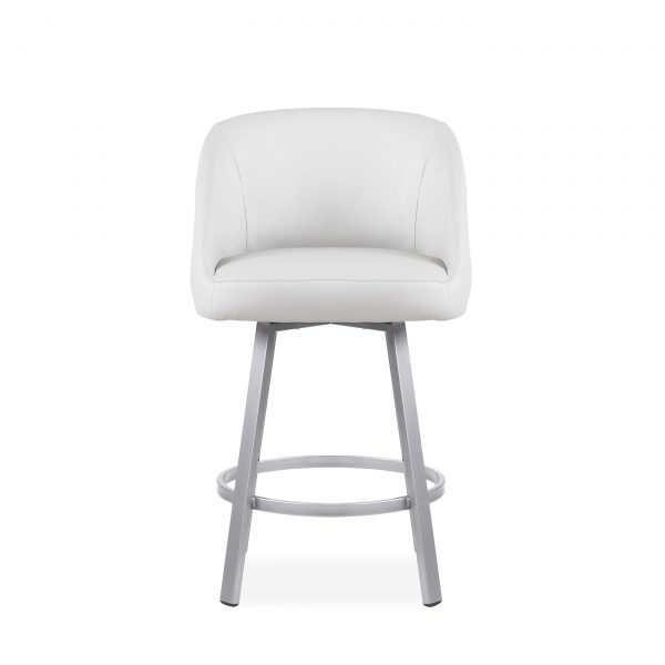 Wembley Swivel Stool in Parchment, Front