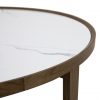 Ophelia Coffee Table with a White Ceramic Top and Walnut Base, Close Up