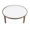 Ophelia Coffee Table with a White Ceramic Top and Walnut Base, Top