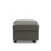 Stressless Double Ottoman in Metal Grey Leather with a Wenge Table, Side