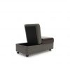 Stressless Double Ottoman in Metal Grey Leather with a Wenge Table, Storage Open
