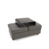 Stressless Double Ottoman in Metal Grey Leather with a Wenge Table, Angle, Top