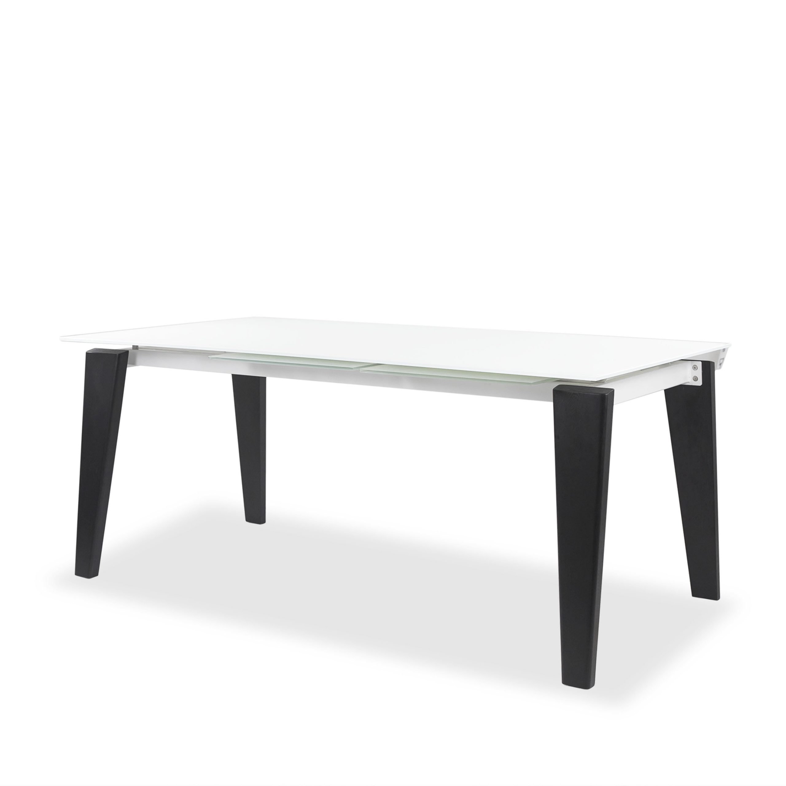 White rectangular deals extendable dining table
