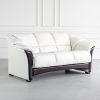 Stressless Oslo Loveseat in Paloma Light Grey and Wenge, Angle