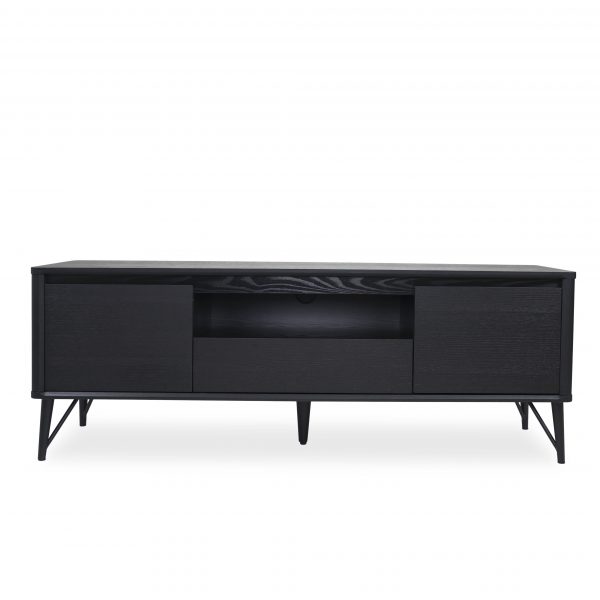 Flair TV Unit in Black Oak, Front