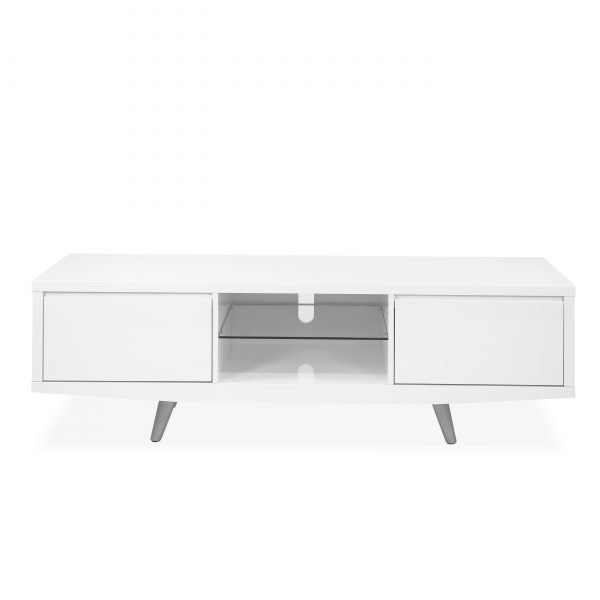 Leon TV Unit in White, Front