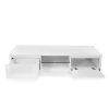 Leon TV Unit in White, Front, Open