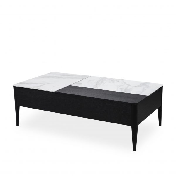 Norman Coffee Table in Black Oak, Angle