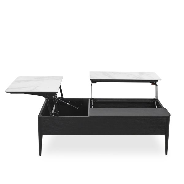 Norman Coffee Table in Black Oak, Lift Top