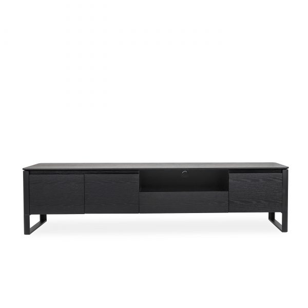 Olympia TV Unit in Black Oak, Front