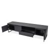 Olympia TV Unit in Black Oak, Open