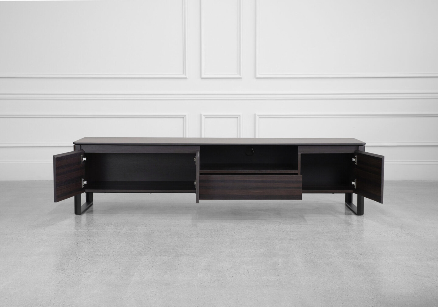 Olympia Tv Unit in Smoked Oak - Front - 2