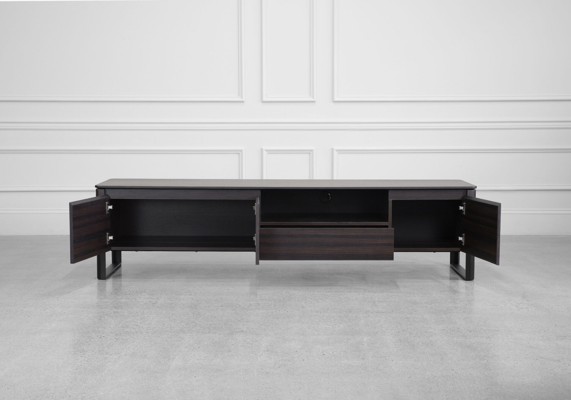 Olympia Tv Unit in Smoked Oak - Front - 2