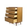 Ventura High Chest in Amber, Angle, Drawers Out