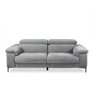 Wallace Sofa in Sky Charcoal Fabric, Front