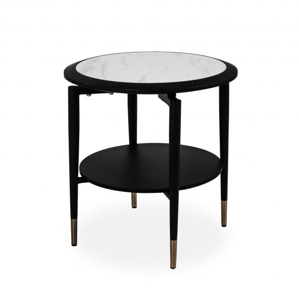 Caleb End Table in Black Oak, Front