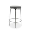 Claire Counter Stool in Dark Grey Vinyl, Angle