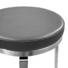 Claire Counter Stool in Dark Grey Vinyl, Close Up