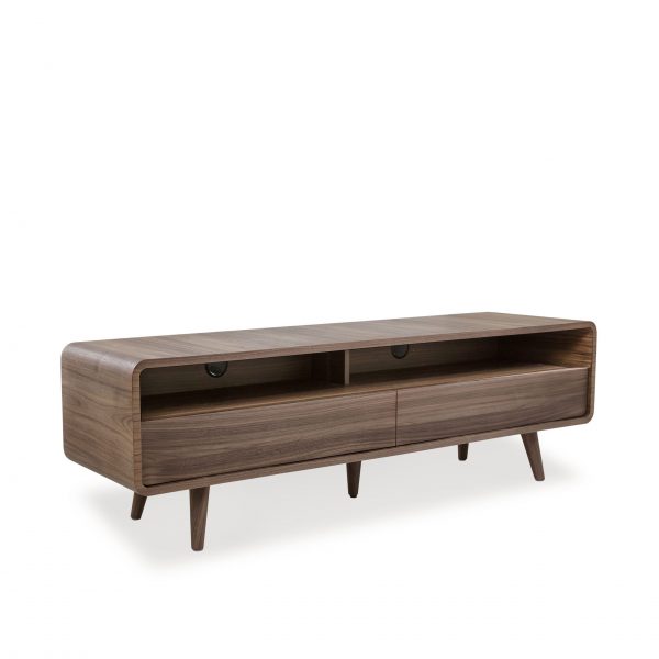 Kodiak TV Unit in Walnut, Angle