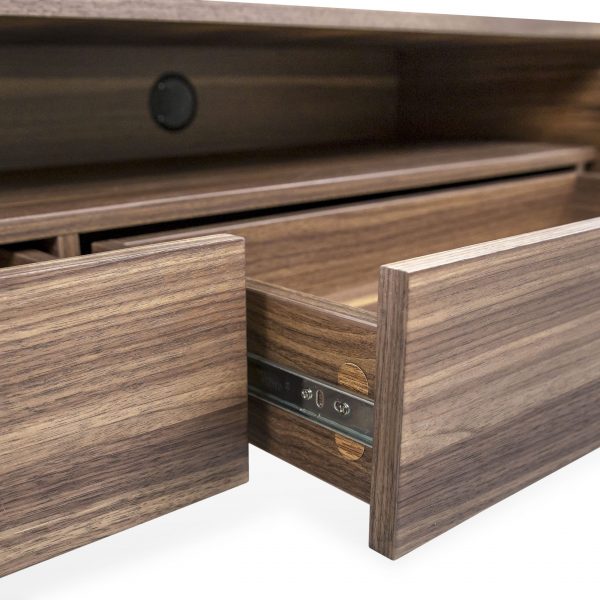 Kodiak TV Unit in Walnut, Close Up