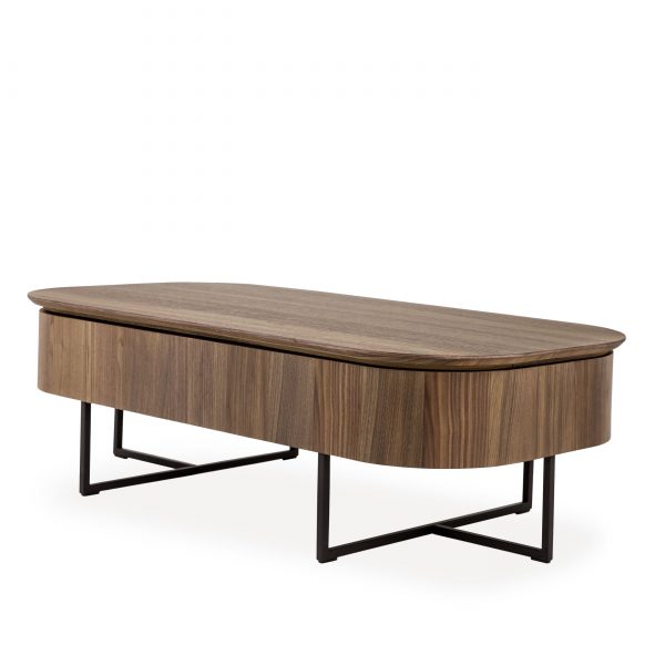 Spokane Coffee Table in Walnut, Angle