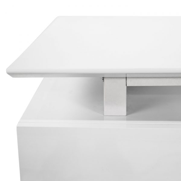 220 Pedestal Desk in White, Close Up