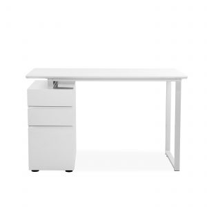 220 Pedestal Desk in White, Front