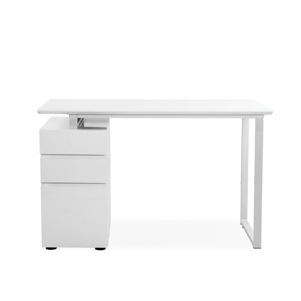 220 Pedestal Desk in White, Front