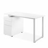 220 Pedestal Desk in White, Angle