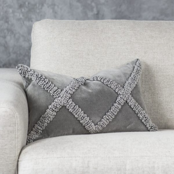 Angular Grey Pillow 12 x 20