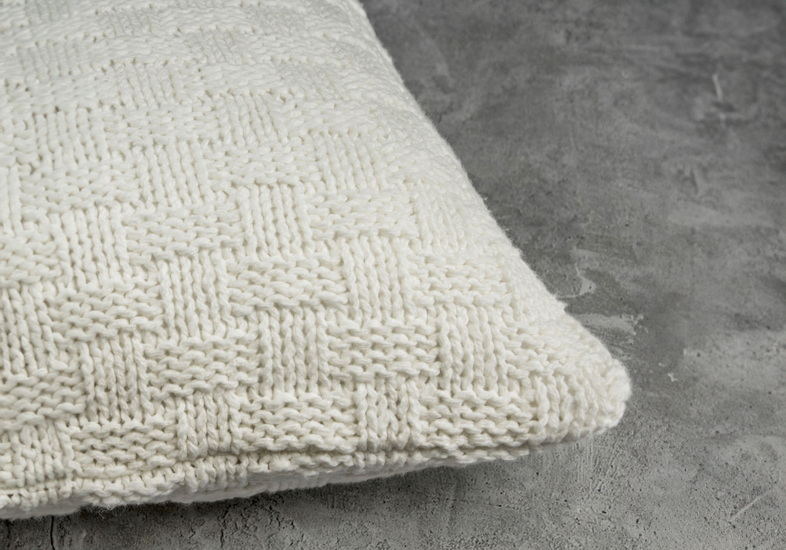 Basket Ivory Pillow 20x20 - Close Up Basket Ivory Pillow 20x20 - Close Up