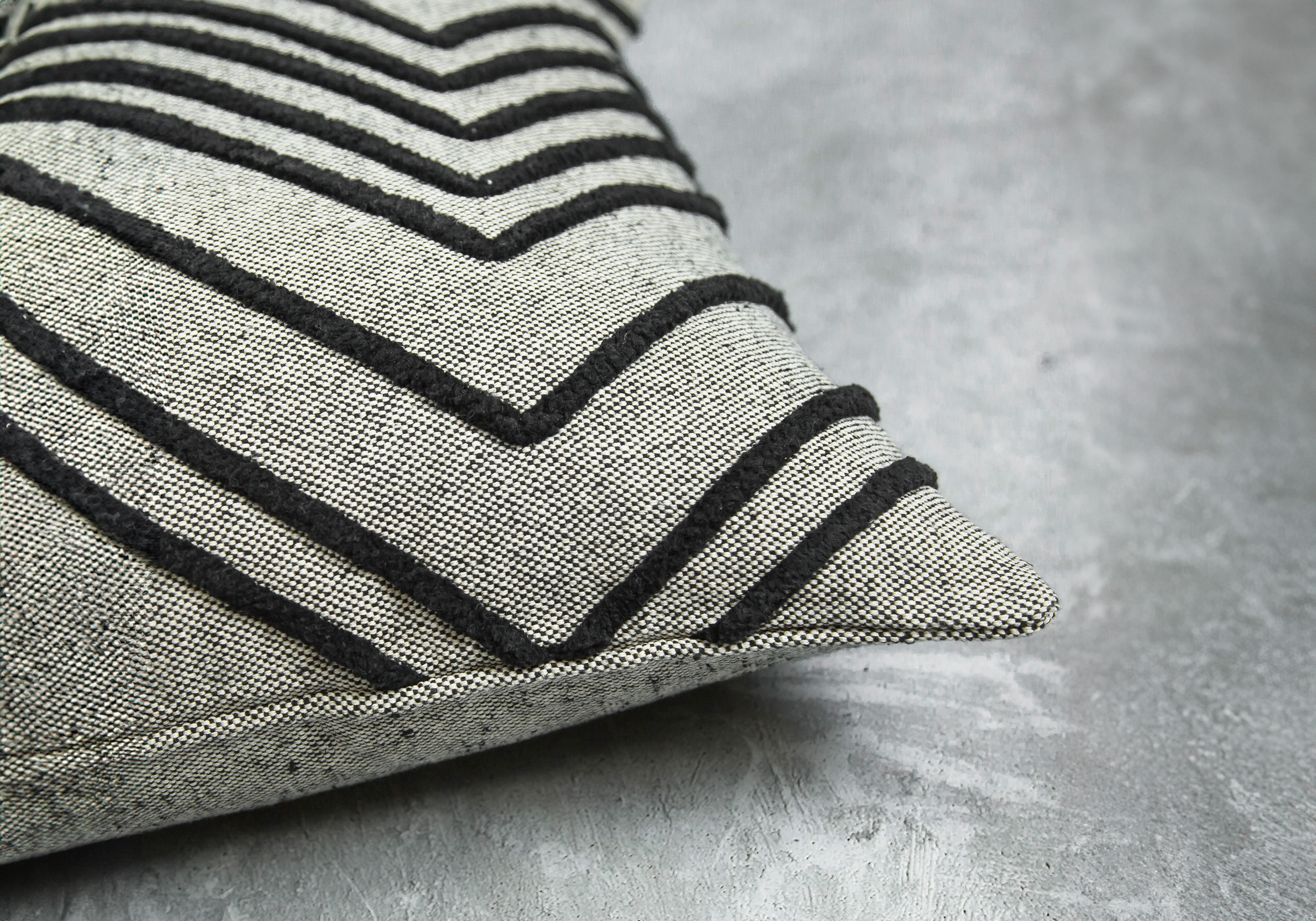 Chevron Grey 20 x 20 Pillow Close Up