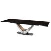 Elite Modern Victor 3018Cer Carbo Dining Table, Noir Desir, Extended