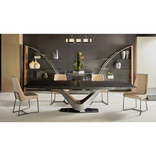 Elite Modern Victor 3018Cer Carbo Dining Table, Living Room