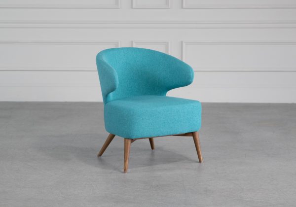 Mission Chair, Turquoise, Angle