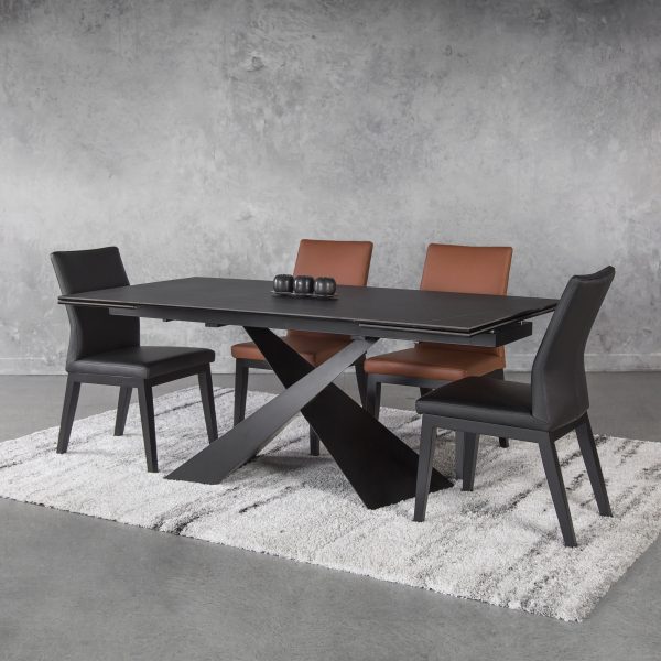 Bowen Dining Table with Lena Dining Chairs, Angle