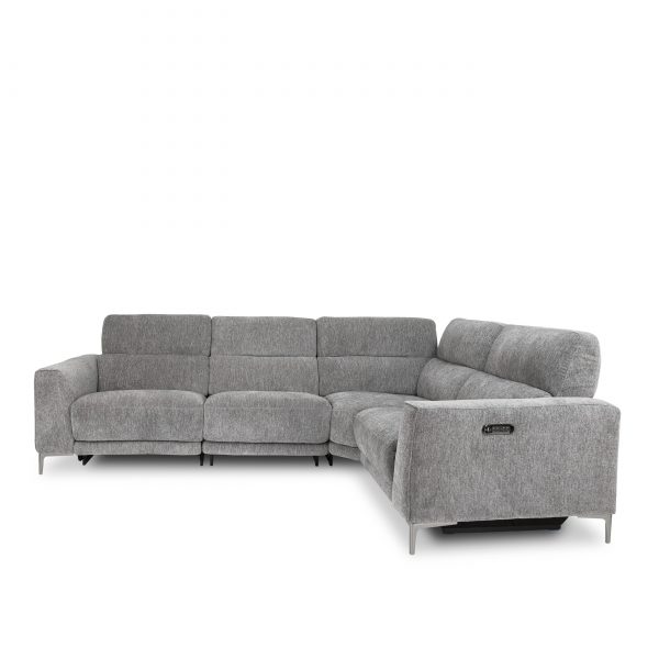 Phillip Sectional in Sky Charcoal, Front