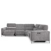 Phillip Sectional in Sky Charcoal, Front, Recline