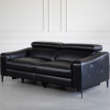 Barclay Black Leather Sofa - Angle